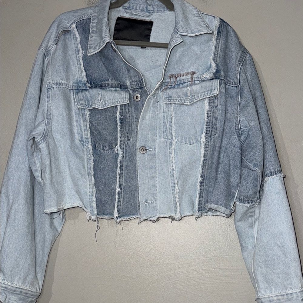 Musium Div. Frayed Patchwork Denim Jacket